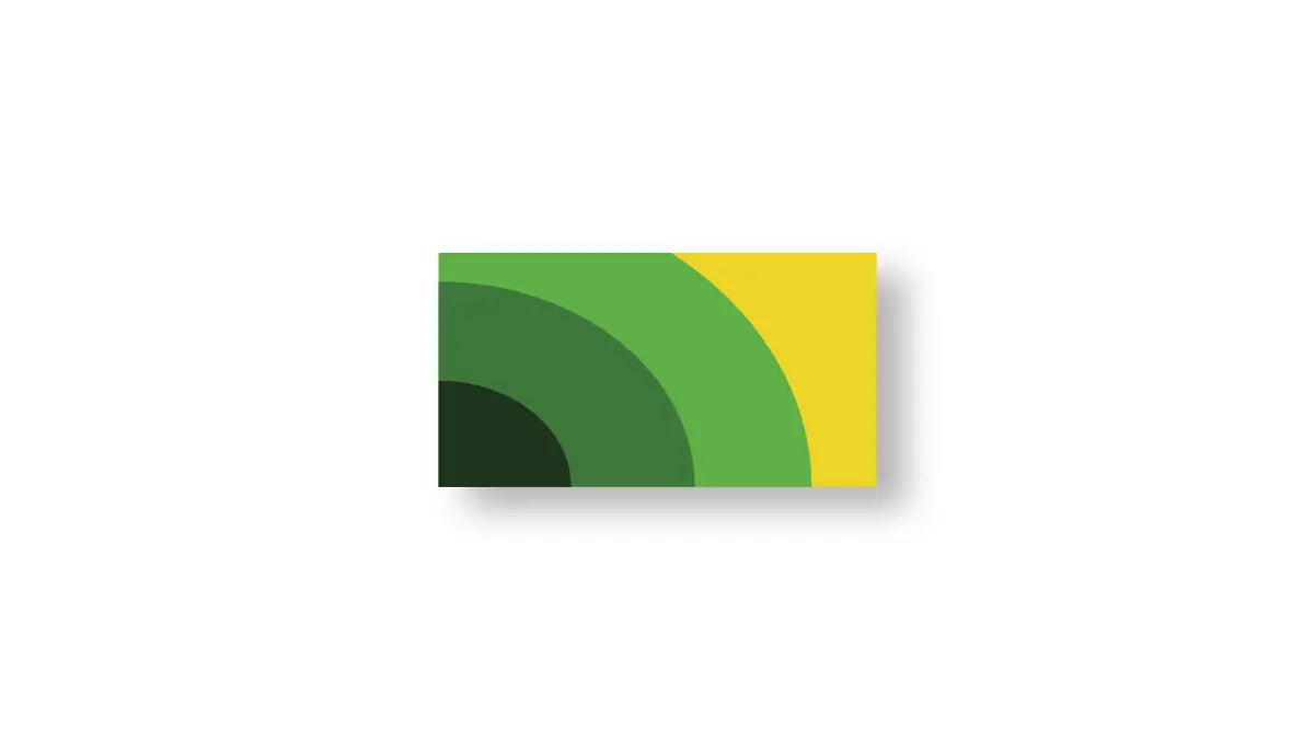 Flag for mental health awareness with layered arcs of dark green, medium green, light green, and yellow.