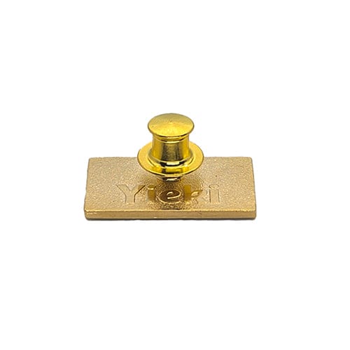 Gold locking clutch on a pin