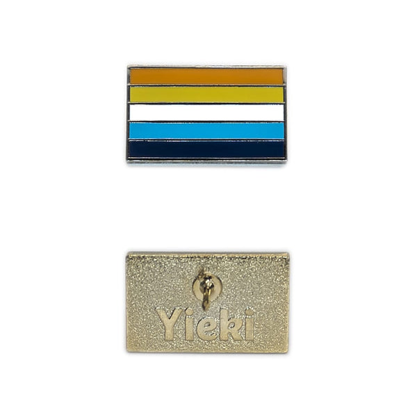An aroace pin image showing gold plating backing