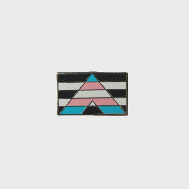 A video of a rotating transgender ally pin