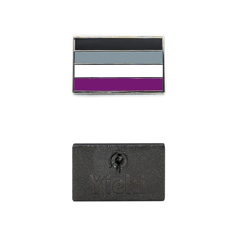 An asexual pin image showing black plating backing