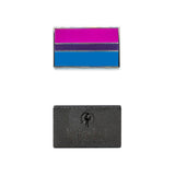 A bisexual pin image showing black plating backing