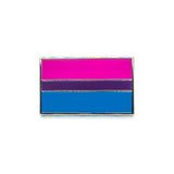 Close up image of a bisexual flag pin